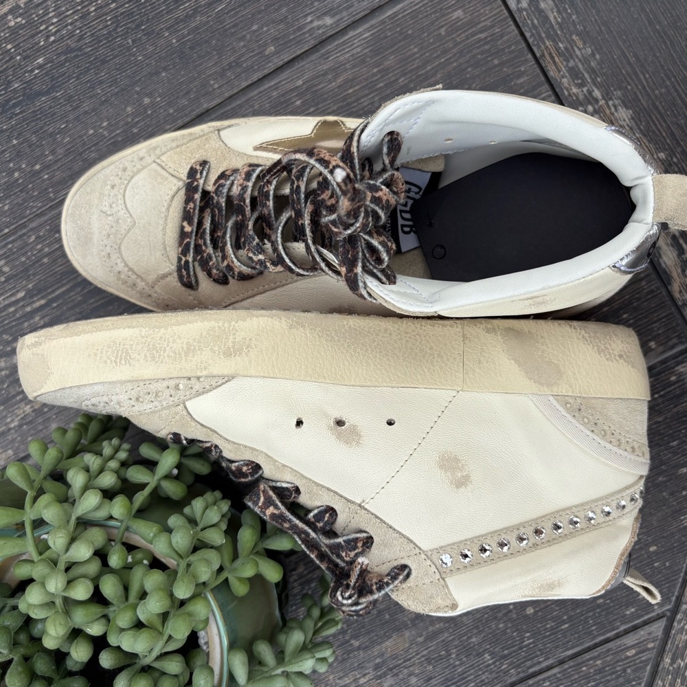 GOLDEN GOOSE SUPER STAR HIGH TOP DISTRESSED SNEAKERS 37/7 - Picture 6 of 8